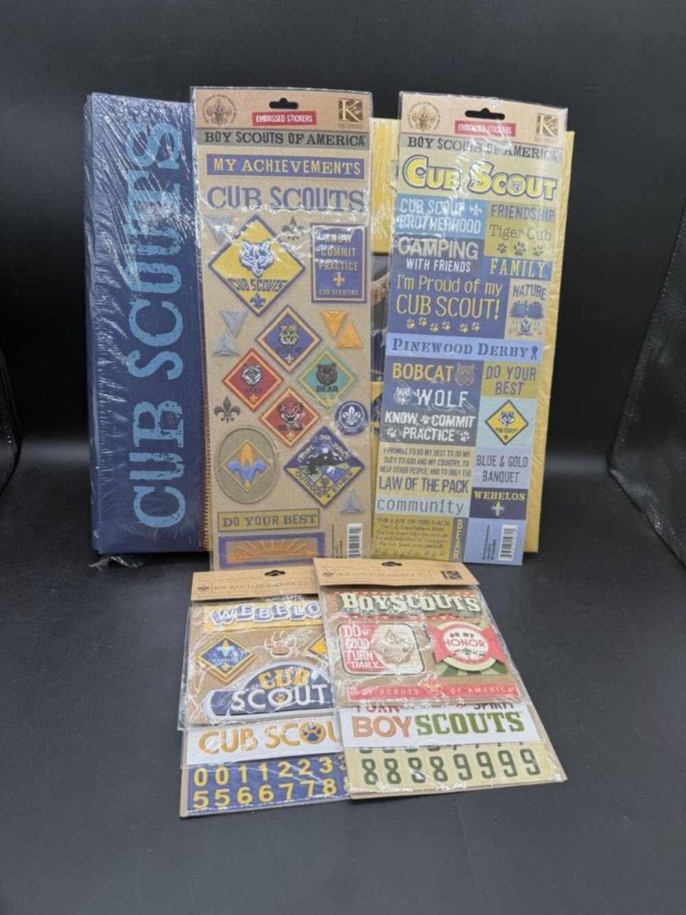 Boy Scouts of America BSA Cub Webelos Scrapbook & Kit Pages Stickers Badges NEW